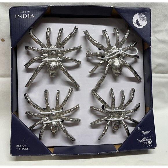 Silver Metal Spider Decorations - Picture 1 of 4